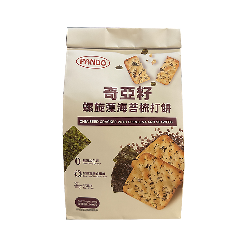 Pando潘多 奇亚籽螺旋藻海苔梳打饼240g