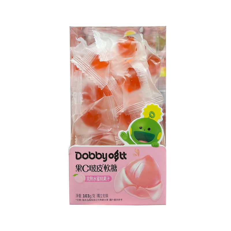 Dobby哆比 果C啵皮完熟水蜜桃果汁软糖103g
