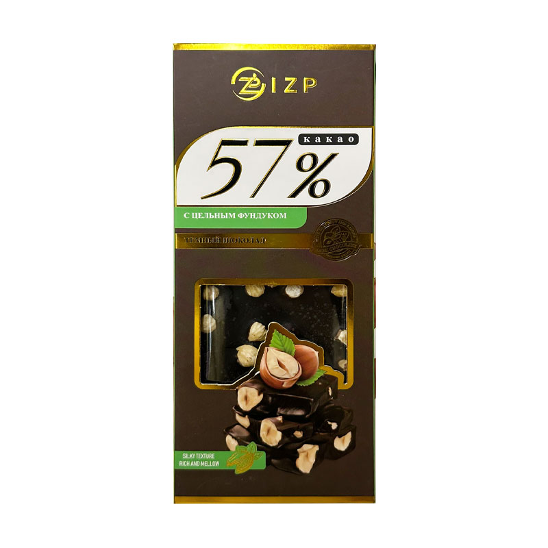 IZP 57%可可榛子黑巧克力100g