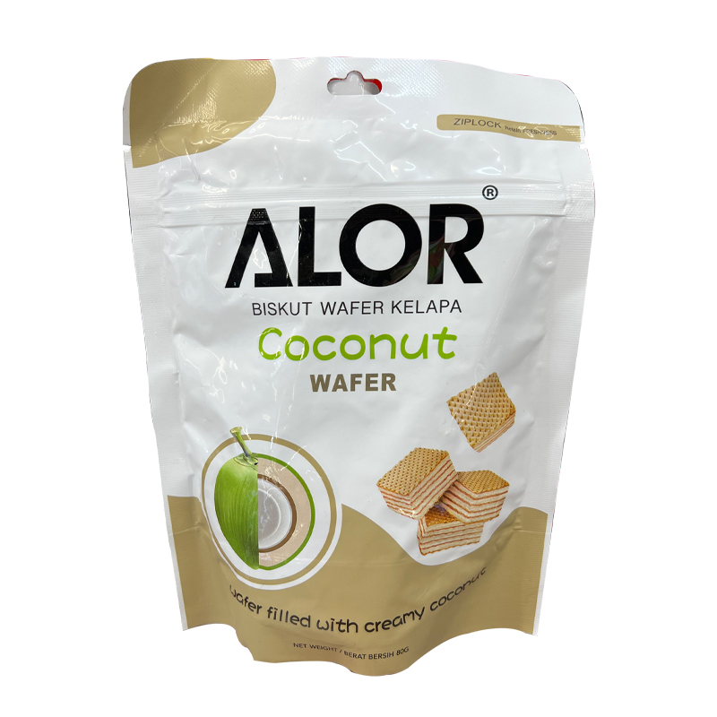 {有效期至2025年8月}ALOR 椰子威化饼80g