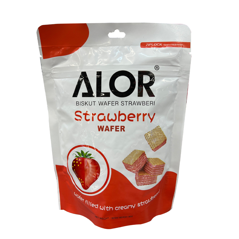 {有效期至2025年8月}ALOR 草莓威化饼80g