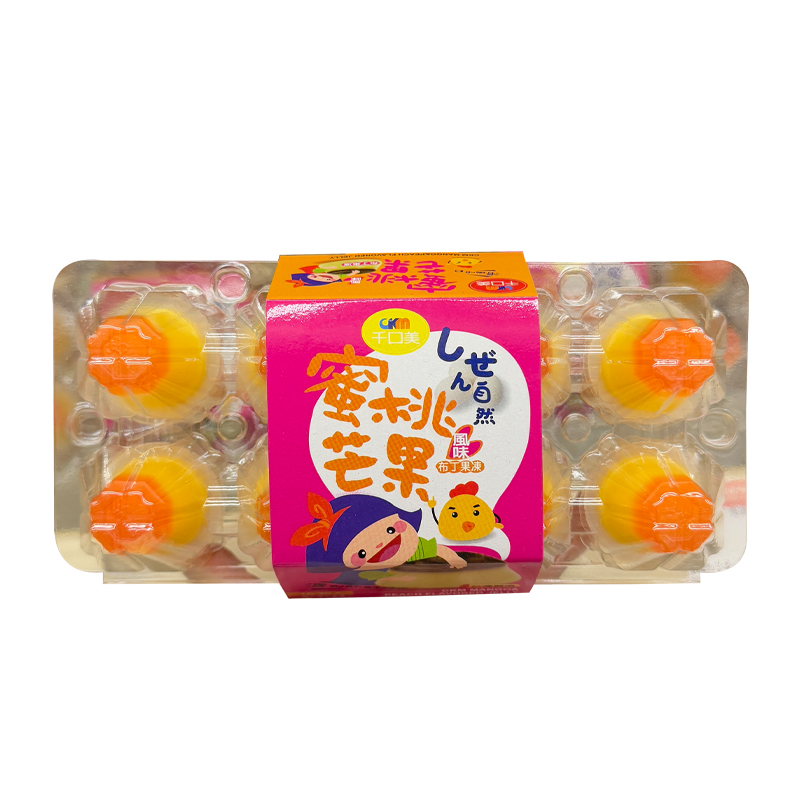 千口美 蜜桃芒果味布丁果冻（盒）16颗  280g